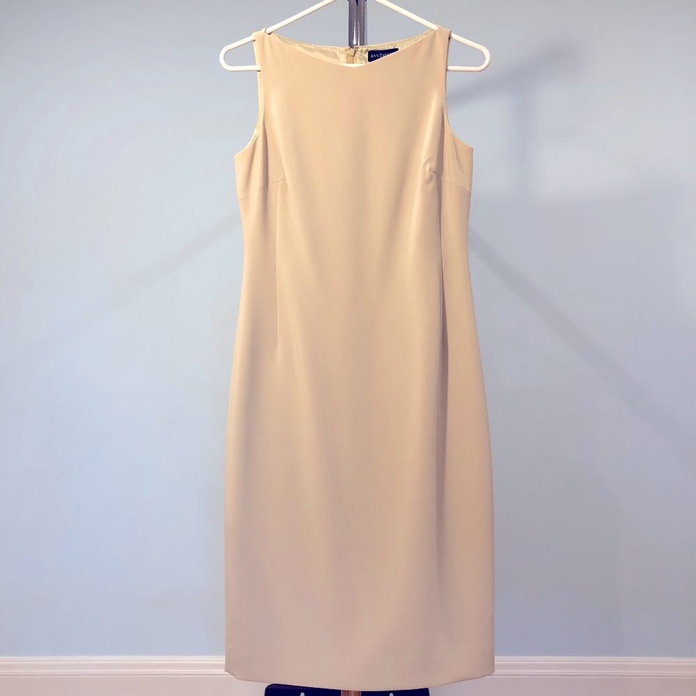 Ann Taylor Triacetate Cream Sheath Dress, Size 2